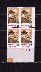 US USA Sc# 2338 MNH FVF PLATE # BLOCK New Jersey Colonial Farmer Hat Sun Basket - Picture 1 of 1