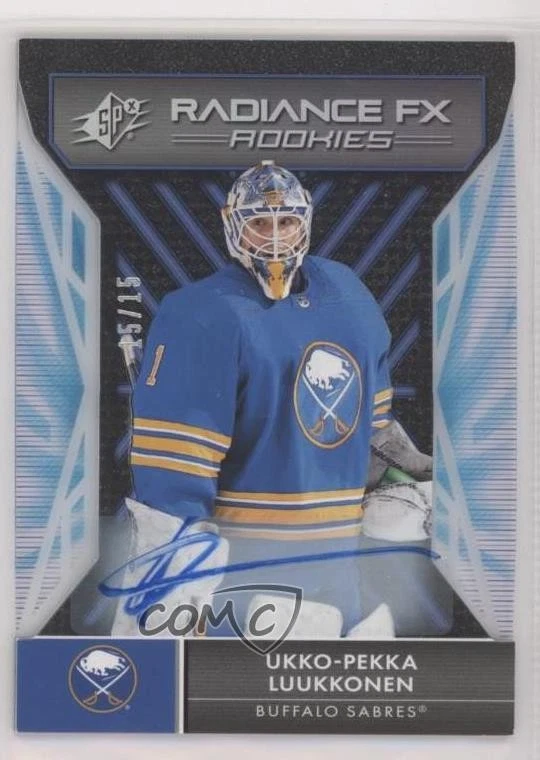 2021-22 SPx Radiance F/X Auto /15 Ukko-Pekka Luukkonen #RFX-63 Rookie Auto RC - Image 1 of 2