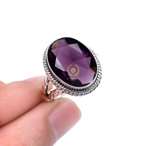 Dazzling Amethyst Gemstone 925 Sterling Silver Handmade Ring All Size NS - Picture 1 of 4