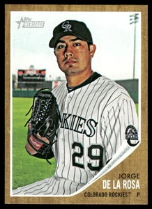 2011 Topps Heritage #441 Jorge de la Rosa Short Print NM - Imagen 1 de 2