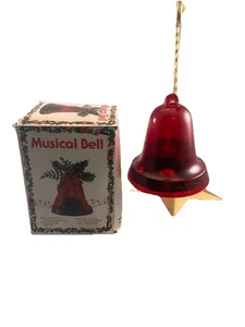 Musical Bell Ornament Christmas Carols Plays 14 Songs Vtg 80’s Red - Picture 1 of 4