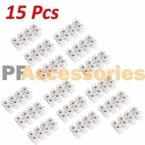 15 Pcs 10A 380V Dual Row 4 Positions Terminal Strip Block Wire Connector Barrier - Image 1 of 1
