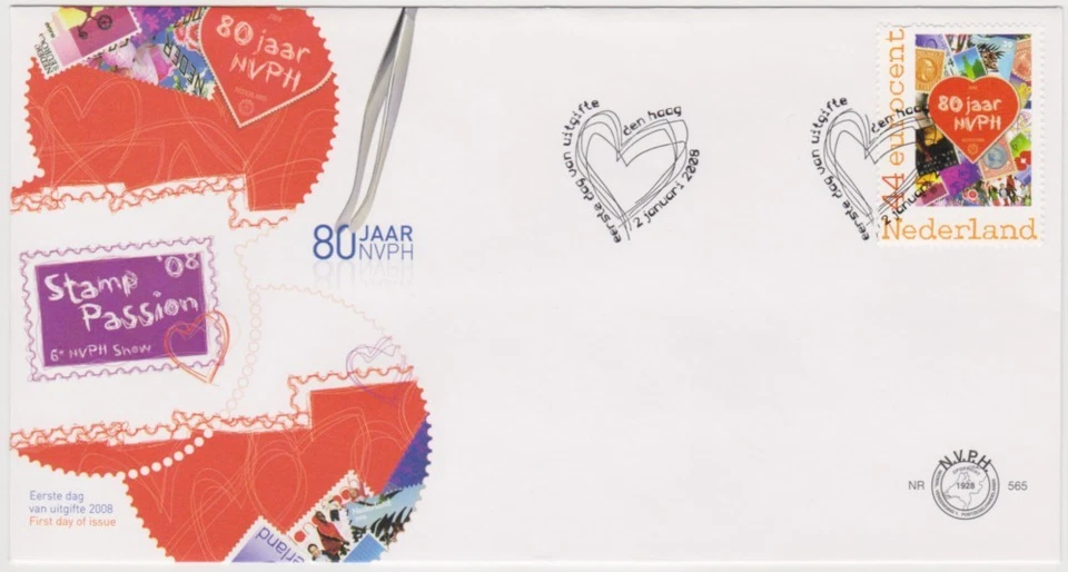 Netherlands FDC 2008, NVPH and passion for stamps, mint - Image 1 of 1