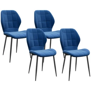 Esszimmerstühle 4er Set Samt Relaxed Wanne - Dunkelblau - Bild 1 von 12