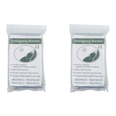 2X Rettungsdecke, Notfalldecke, Weltraum-Thermo-Überlebensdecke, Warme Deck7099 - Bild 1 von 4