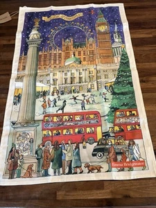 Emma Bridgewater London Weihnachten Geschirrtuch Big Ben Eye Rot Bus Skate Taxi Neu - Bild 1 von 12