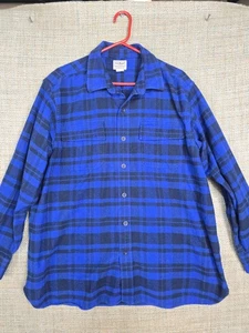 L L Bean Traditional Fit XL Mens Flannel Blue Button Up Long Sleeve Plaid - Picture 1 of 8