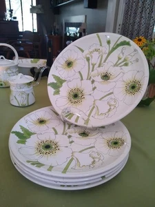 Metlox Poppy Trail MATILIJA "White Poppy" Dinner Plates (5) - Picture 1 of 12