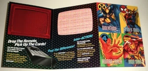 1996 Marvel Vision Encryptalyzer Tri Fold 4 Card Sheet Spider-Man Wolverine - Bild 1 von 2
