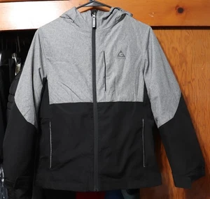 Gerry Ski Snow Jacket Coat Double Zip Lined Hood Black Boys Youth Medium 10/12 - Picture 1 of 8
