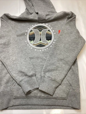 Moletom com capuz masculino Hurley com bolsos mistura de algodão, cinza, juvenil tamanho: médio 10/12 - Imagem 1 de 4