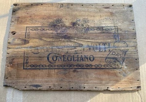 Alte Deckelkiste Kiste Werbung Wein Conegliano Italien,Ornament Kneipe,Restaurant - Bild 1 von 7