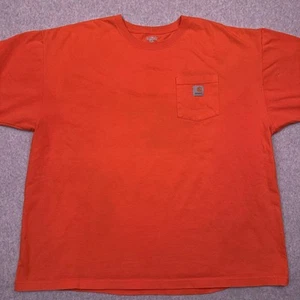 Camiseta Carhartt K87 Ropa de Trabajo Para Hombre 2XL Naranja Manga Corta Peso Pesado Crew - Imagen 1 de 9
