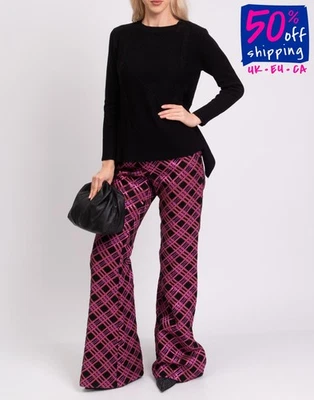 RRP €197 CASHMERE COMPANY Jumper IT46 US10 UK14 XL Cashmere & Wool Blend Black - Image 1 of 4