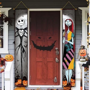 Decoraciones de Halloween Halloween Calavera Gótica Cubierta de Puerta 31 de Octubre Banner Jack - Imagen 1 de 4