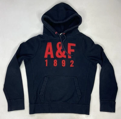 Abercrombie & Fitch A&F 1892 Logo Pullover Hoodie Men Muscle Large Navy Blue - Image 1 of 4