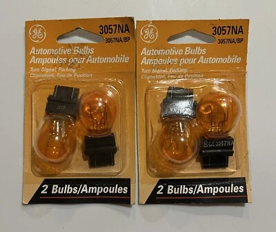 New GE 3057NA Miniature Lamp Bulb 27w 7w Plastic Wedge 12 volt S8 12v. 2 Packs - Image 1 of 2