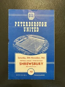 30.11.1963. Peterborough United v Shrewsbury Town (Div 3). - Picture 1 of 2