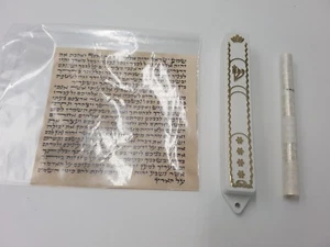Pergamino de pergamino Kosher Klaf 4" -10 cm Israel + estuche de plástico mezuzá mezuzá judío - Imagen 1 de 8