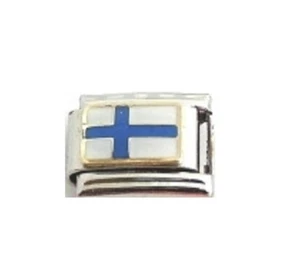 Finland Flag Italian charm - fits 9mm classic Italian Charm bracelets - Imagen 1 de 1