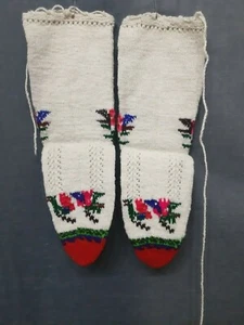 Antique Traditional Folk Handmade Bulgarian Women Woolen Socks from G.Delchev - Picture 1 of 4