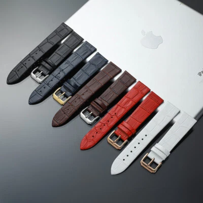 Unisex Genuine Leather Watch Band Watch Strap 12-24mm Replacement Watchband - Image 1 of 4