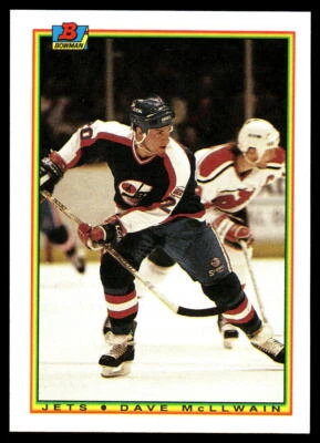 1990-91 Bowman #136 Dave McLlwain Winnipeg Jets Hockey Card - Image 1 of 2