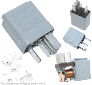 13100504 Genuino Saab 9-3 9-5 (5 pines) Multiuso Plateado-Gris Relé GM 12V 10/20A - Imagen 1 de 9