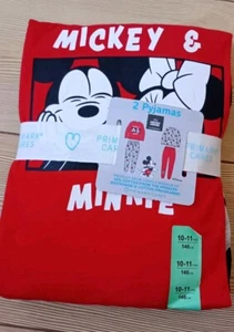 BNWT Girls Primark Disney Mickey & Minnie Mouse Pyjamas 2 Pairs 10-11 Years - Picture 1 of 2