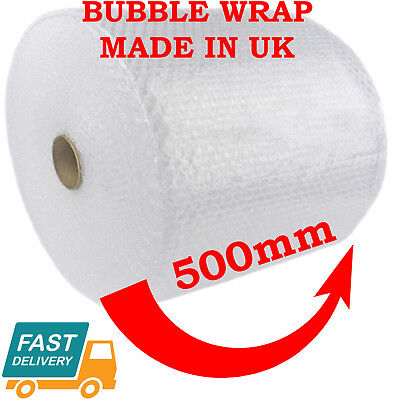 500MM X 100M SMALL BUBBLE WRAP CUSHIONING QUALITY BUBBLE 100 METERS LONG ROLL • 14.95£