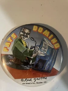Fats Domino Red Grooms Logo Button 3" Badge Pinback Depicts Groom's Sculpture - Picture 1 of 2