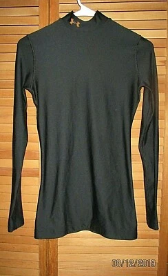 MENS UNDER ARMOUR COMPRESSION LONG SLEEVE TOP--BLACK--SIZE SMALL - Image 1 of 4