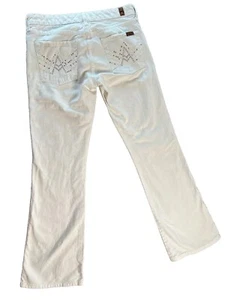 Vintage Y2K Low Rise Flares Boot Cut Jeans Pants Seven A Pocket Studs Western 28 - Picture 1 of 15
