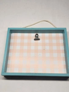 Home Hanging Photo Picture Frame Rustic Wood Clip Design Decor Sign checkered - Picture 1 of 2