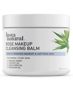 Insta Natural Rose Cleansing Balm Facial Cleanser Coconut Oil Manuka Honey New - Picture 1 of 16