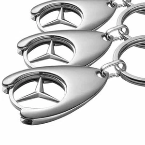 3x Original Mercedes-Benz Llavero Compras Chip Estrella Carrito - Imagen 1 de 4