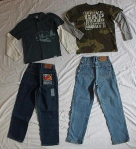 Boys HIGH SIERRA JEANS OLD NAVY JEANS 8 slim GAP GYMBOREE SHIRTS M 8 GUC 4pc lot - Picture 1 of 12