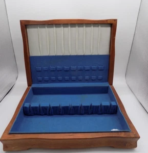 Vintage Wooden Lining Tarnish Proof Flatware Silverware Storage Box - Picture 1 of 9