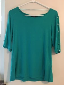 Cable & Gauge Petite Large Split Slit Rhinestone Accent Sleeve $49 PL Top ~ SALE - Picture 1 of 4