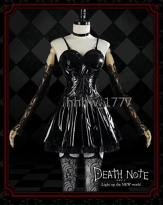 Black Strap Gothic Leather Halloween Dress Death Note Misa Amane Cosplay Costume - Picture 1 of 8