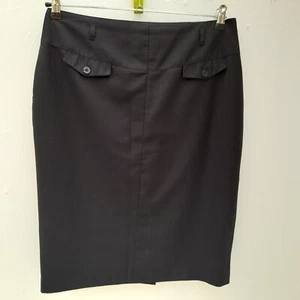 Next Skirt in Black Front Pocket Flaps & Fully Lined Womens size UK14 Length 25" - Picture 1 of 10