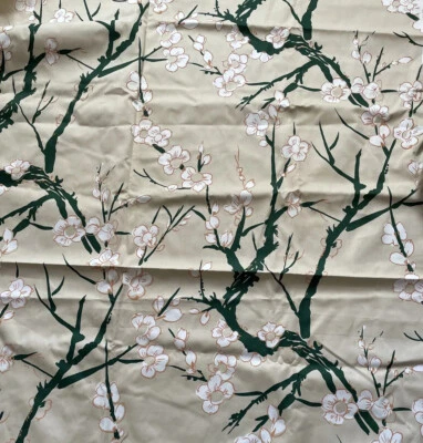 2 ydsx48" Heavy Cotton Judscott Hand Prints Fabric Blossoms Branch Floral “Lisa” - Image 1 of 4