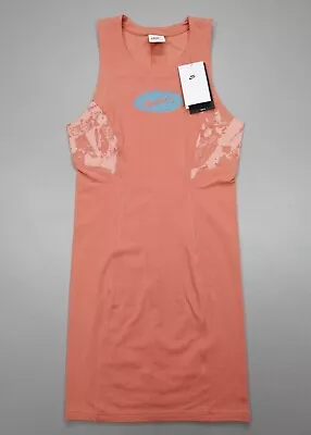 Nike Sportswear Icon Clash Tank Dress Coral Blue Women's Tight Fit Size S - Image 1 of 4