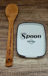 "HARD ROCK"" Cucchiaio in legno di marca e poggiacucchiai in porcellana - Nuovissimo in scatola - Foto 1 di 4