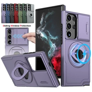 For Samsung S24 Ultra S23+ S22 S21 S20 FE A54 Magnetic Mag Safe Ring Stand Case - Picture 1 of 98