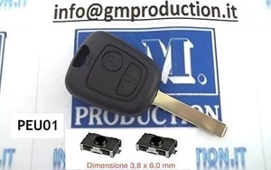 Mando Carcasa Cover Llave Para Control Remoto Peugeot 107 207 307 No Logo +2 - Picture 1 of 1