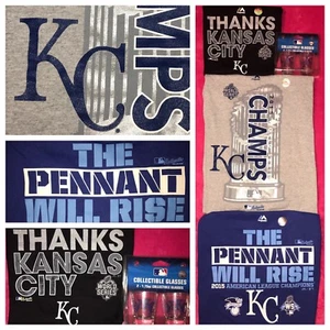 NEU•Paket•MLB☆Kansas☆City☆Royals•World☆Serie•T-Shirts&*Shot*Brille•Herren/Damen - Bild 1 von 12