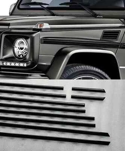 Insertos de moldura de carrocería lateral negros (10 piezas) para Mercedes Clase G W463 G500, G63 G55 - Imagen 1 de 3