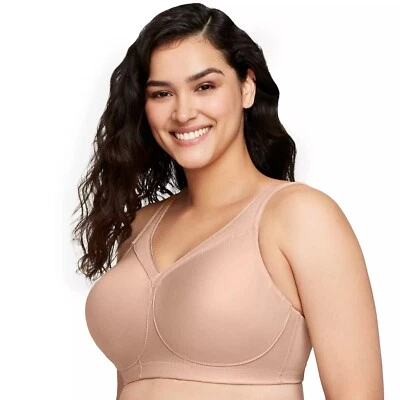 Glamorise 1006 Ultimate Full Figure Soft Cup Sports Bra Beige 48DD Wirefree - Image 1 of 4