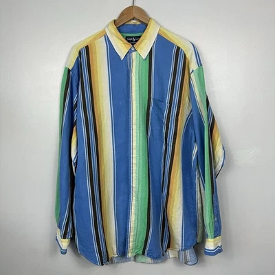 Polo Ralph Lauren Shirt, Vintage Striped, Blake Rainbow, Silk Linen, Mens XL - Image 1 of 4